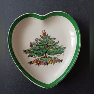 Spode Christmas Tree heart shape dish